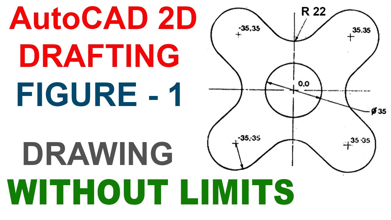 ЧЕРТЕЖ БЕЗ УСТАНОВКИ ГРАНИЦ В AUTOCAD | AUTOCAD 2D DRAFTING РИСУНОК 1