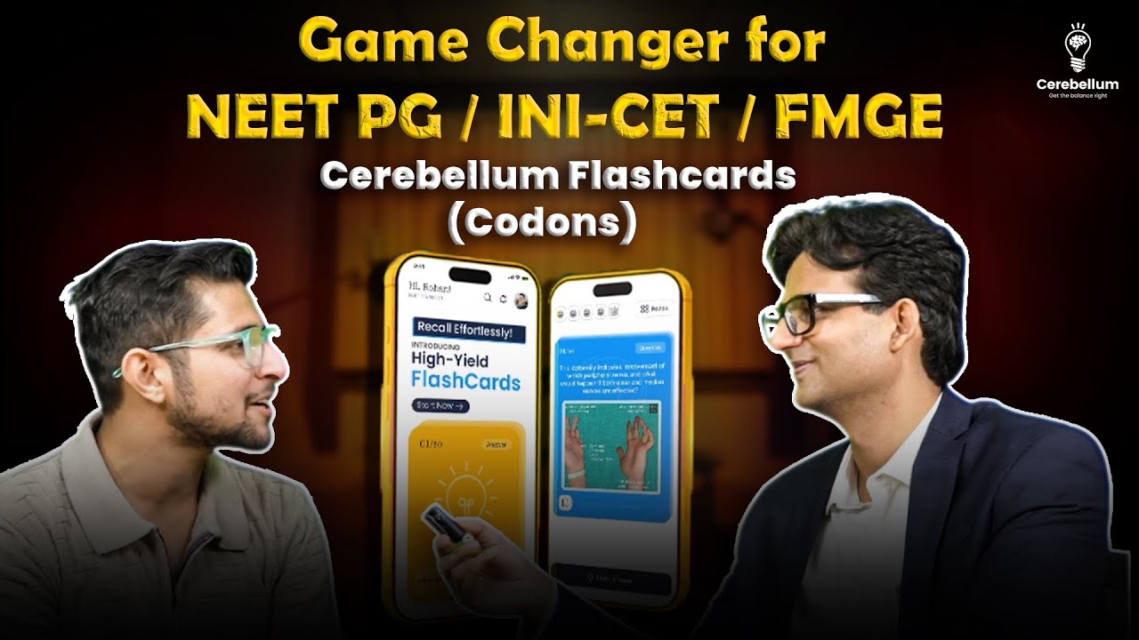 Cerebellum Flashcards (Codons) Explained with AIR 63 INI-CET | Active Recall + Spaced Repetition