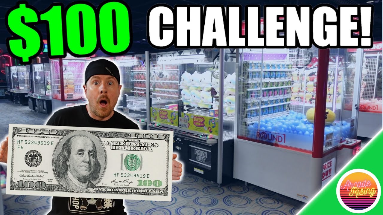 $100 CLAW MACHINE CHALLENGE AT ROUND 1 ARCADE! 💵