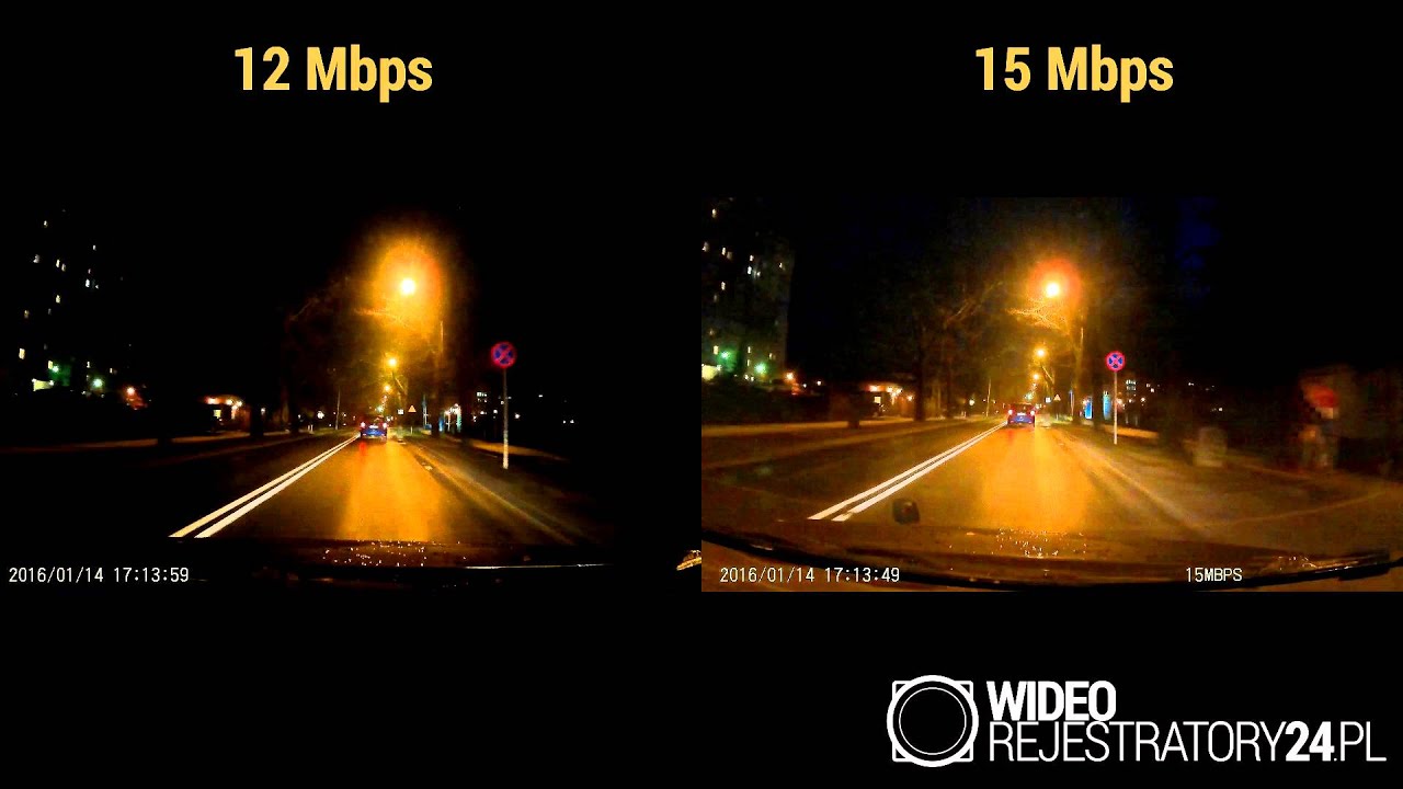 G1WH por&oacute;wnanie bitrate 12 Mbps vs 15 Mbps (nagranie wieczorne)