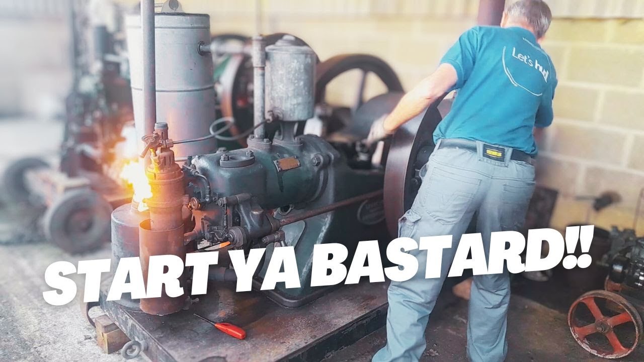 Hot Bulb Tangye Patent Oil Engine START UP
