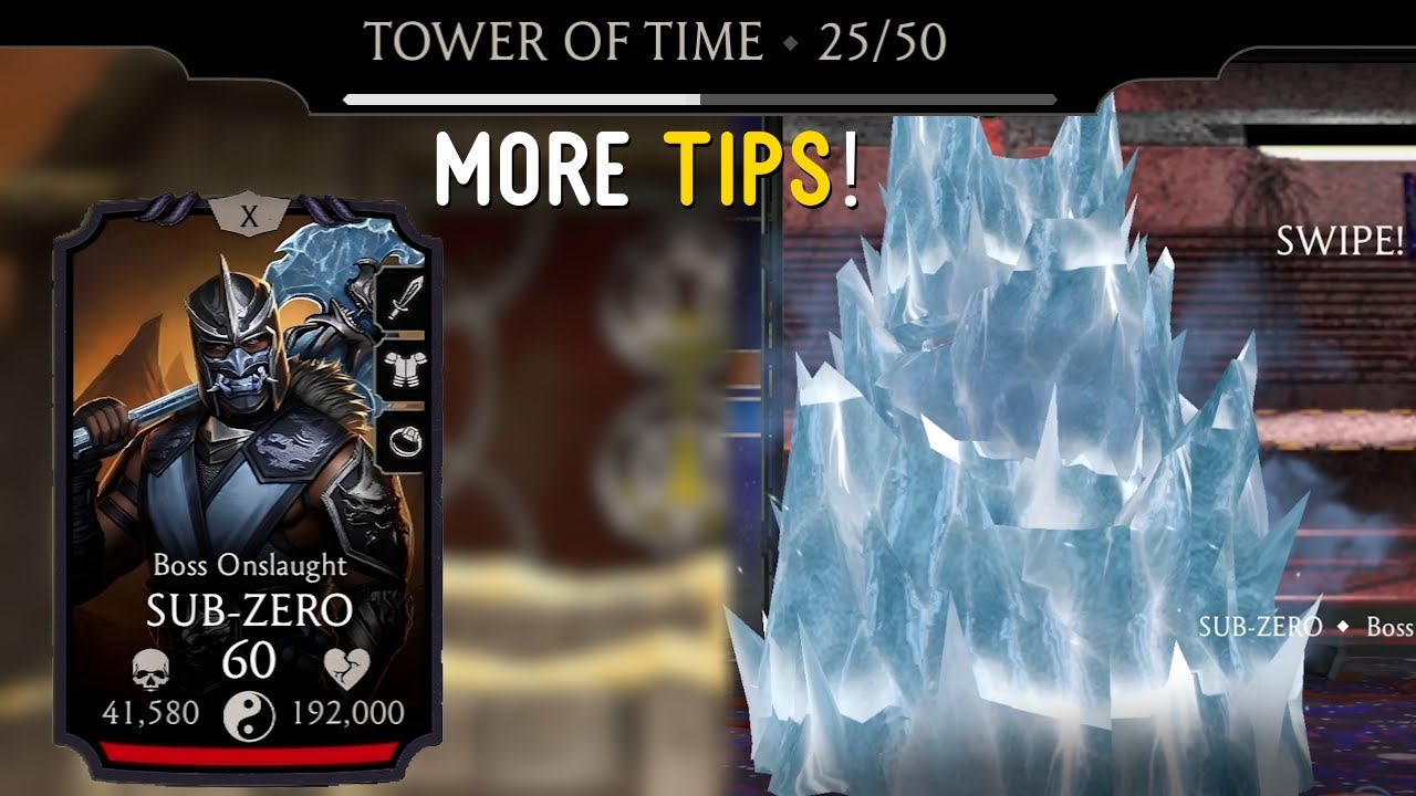 Best strategy to destroy Onslaught Sub-Zero Cryoshell | Tower of Time Boss 25 Guide | MK Mobile
