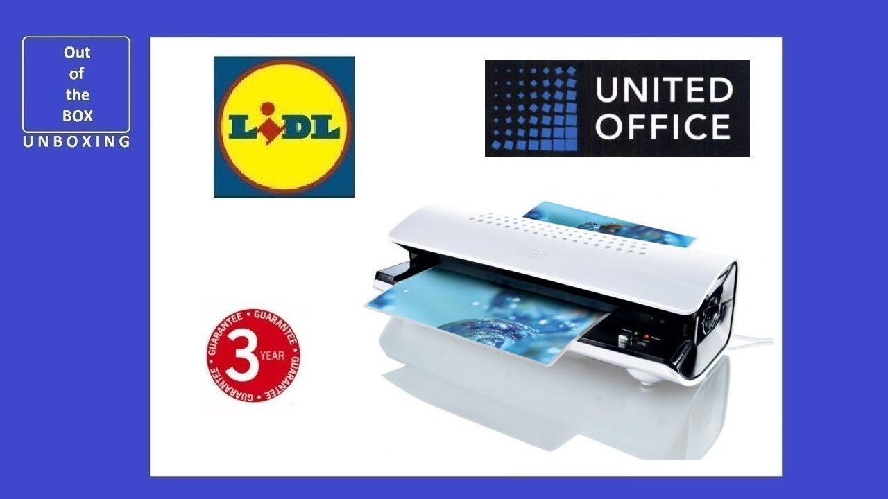United Office Laminator ULGD 350 A1 UNBOXING (Lidl A4 80 125 microns 3 min)