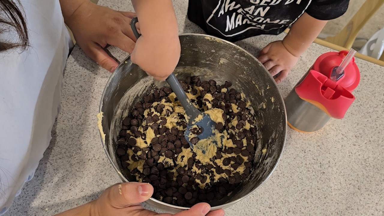 Making Chocolate Chip Cookies with my Toddler