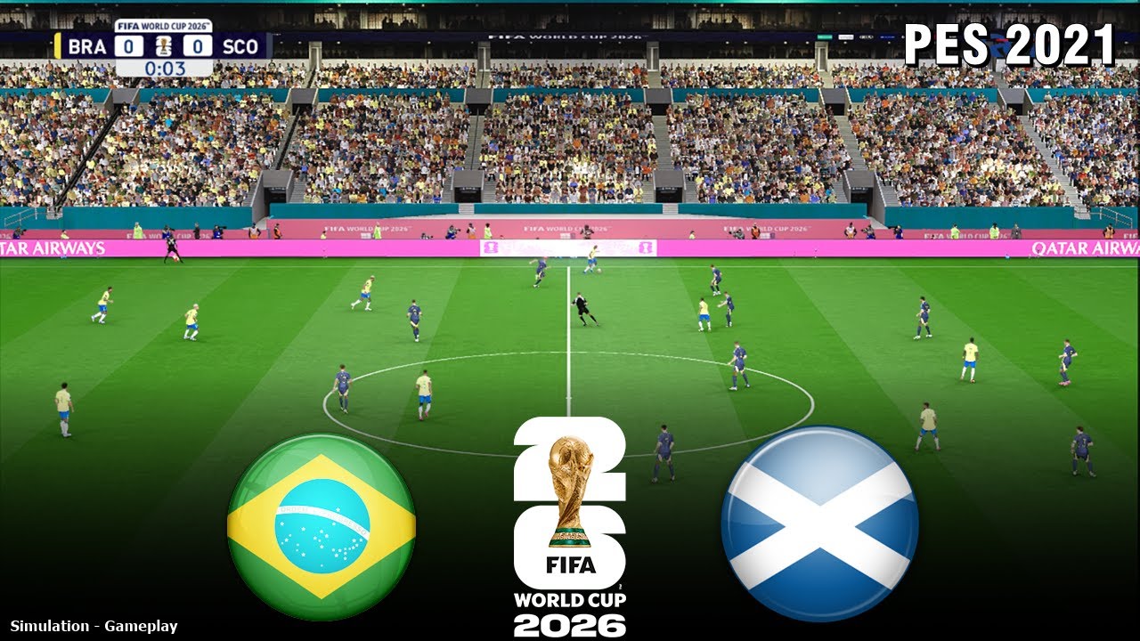 BRAZIL vs SCOTLAND | FIFA World Cup 2026 | 24 June 2026 | SIMULATION PES 2021 Gameplay