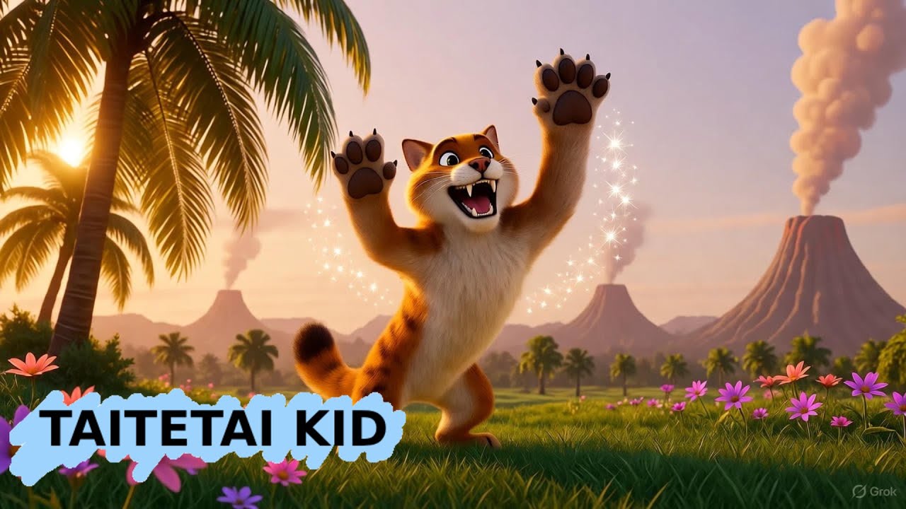 Saber-toothed Cat Stomp - Fun Animated Music Video for Kids -  Children's song - TAITETAI KID