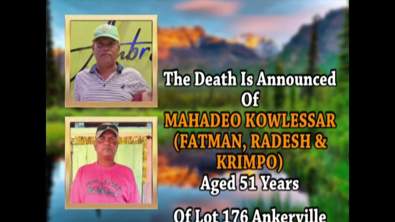 Mahadeo Kowlessar Death Announcement