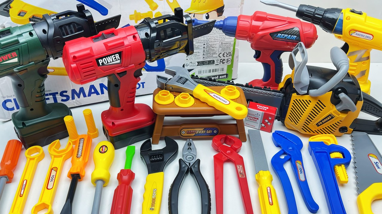 14-Minute Unboxing: A collection of professional power tools, from drills to chainsaws | toy review
