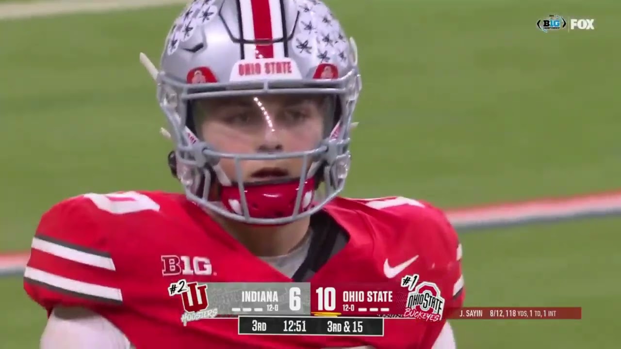 Julian Sayin vs. Indiana 2025 - Every Pass and Rush Attempt