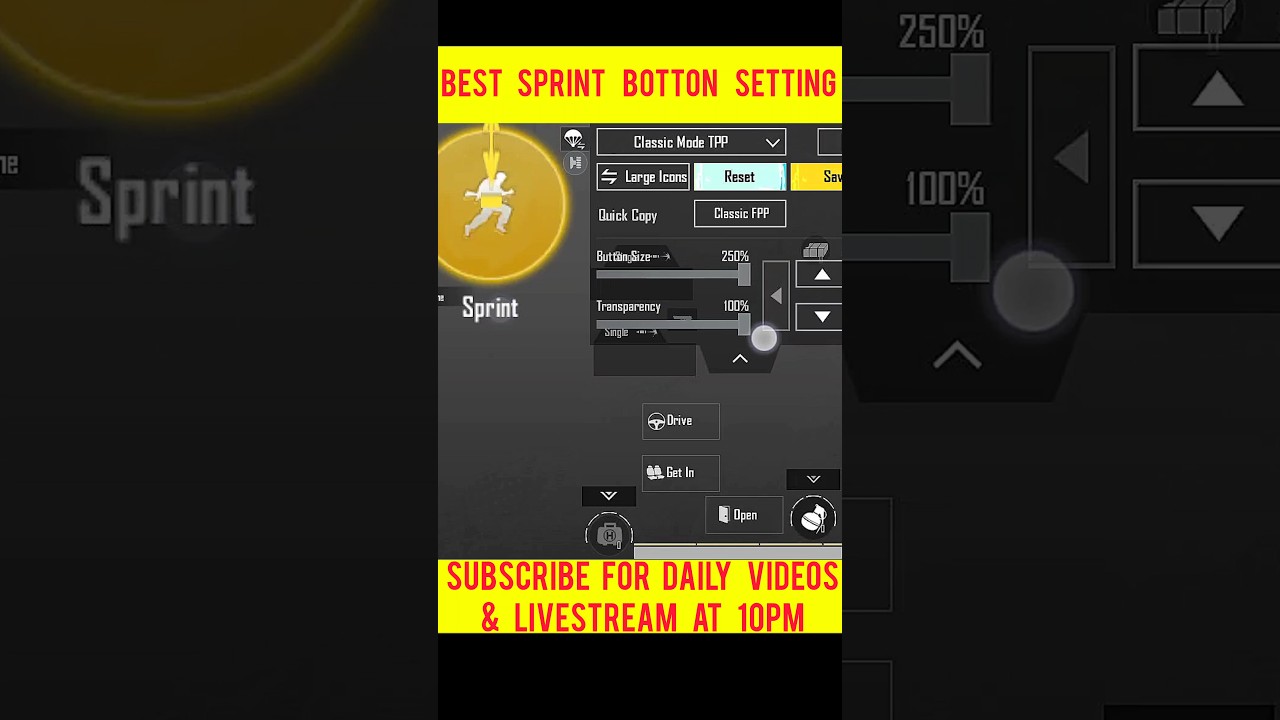 Best sprint button settings I bgmi tips and tricks I #bgmi #gaming #trending #shorts #tipsandtricks