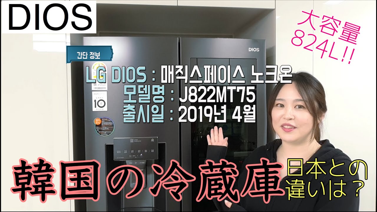 【日韓カップル】韓国の冷蔵庫紹介😊LG電機『DIOS』【한일커플】LG전자 냉장고 DIOS