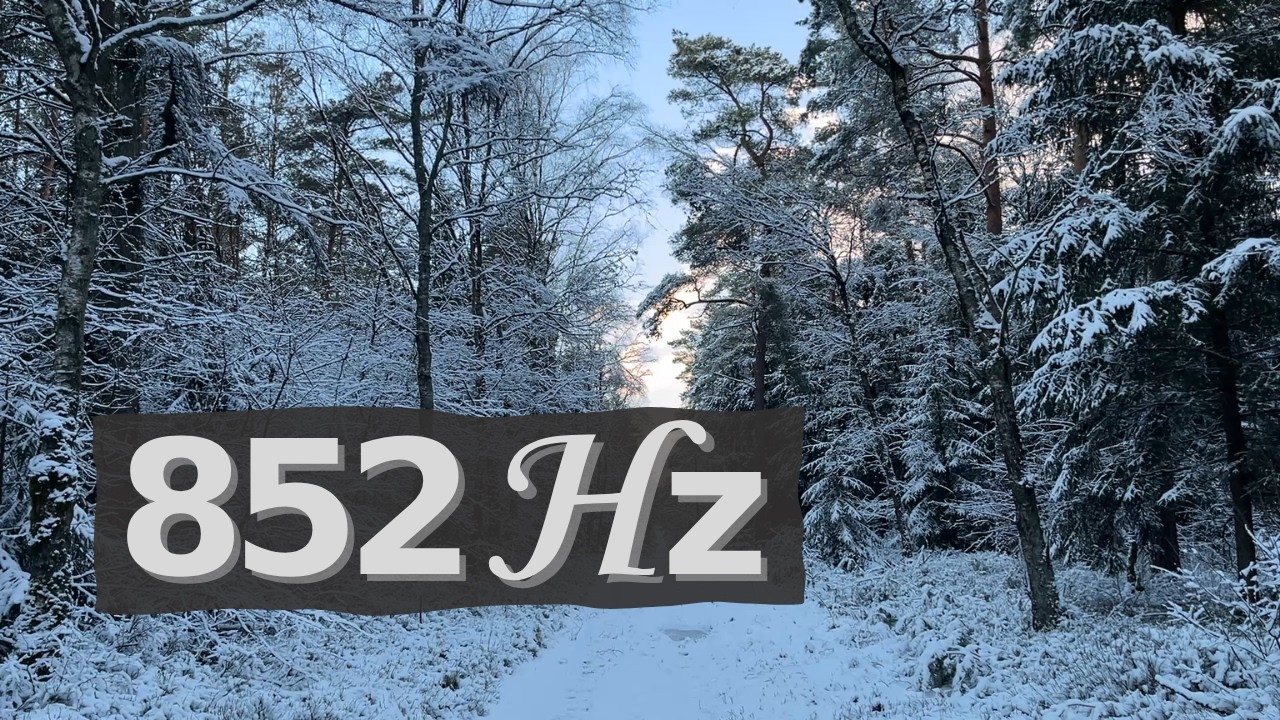 852 Hz Music 10 Min | Binaural 5 Hz | Winter Forest Path Ambient