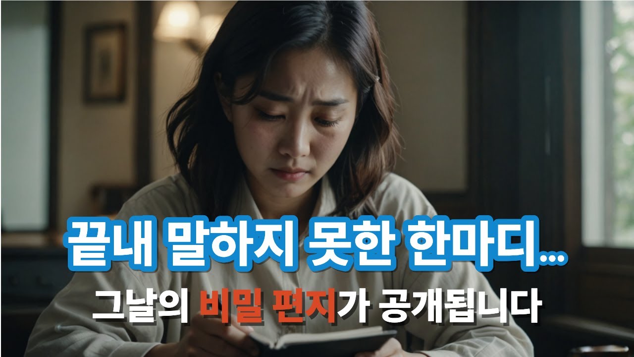 끝내 말하지 못한 한마디...그날의 비밀편지가 공개됩니다.
