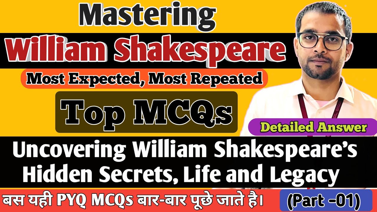 William Shakespeare | William Shakespeare Mcqs |  UP TGT PGT English | Biography | Works