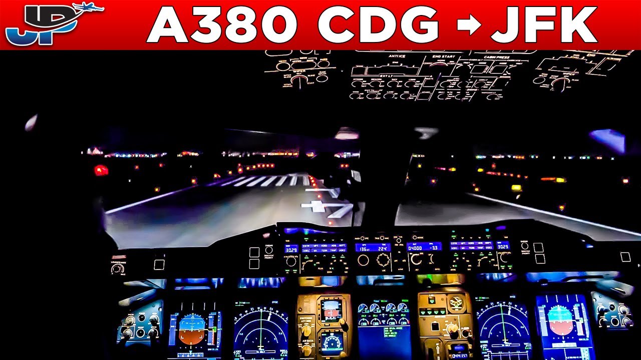 HiFly Airbus A380 Cockpit Paris CDG🇫🇷 to New York JFK🇺🇸
