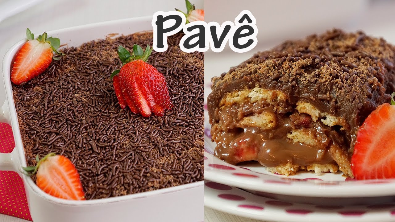 PAVÊ DE BRIGADEIRO COM MORANGO I Receitas e Temperos