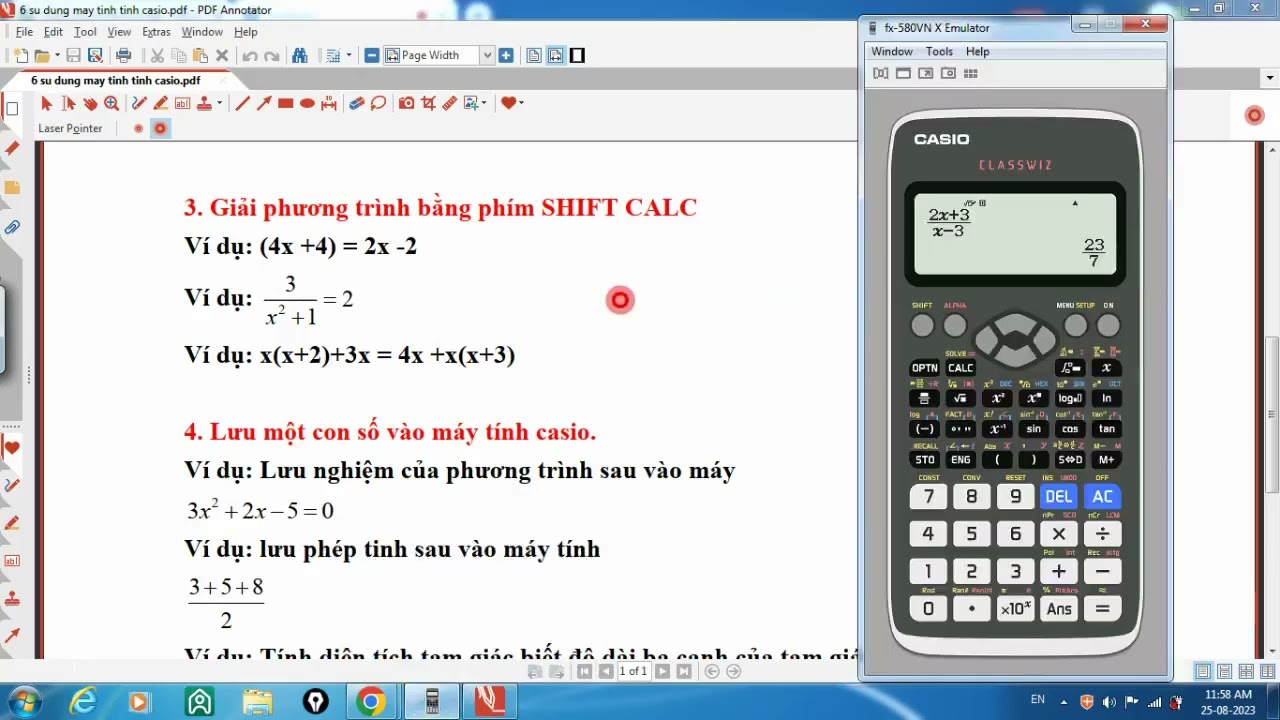 1. Sử dụng máy tính casio fx 580 hỗ trợ giải toán phần 1