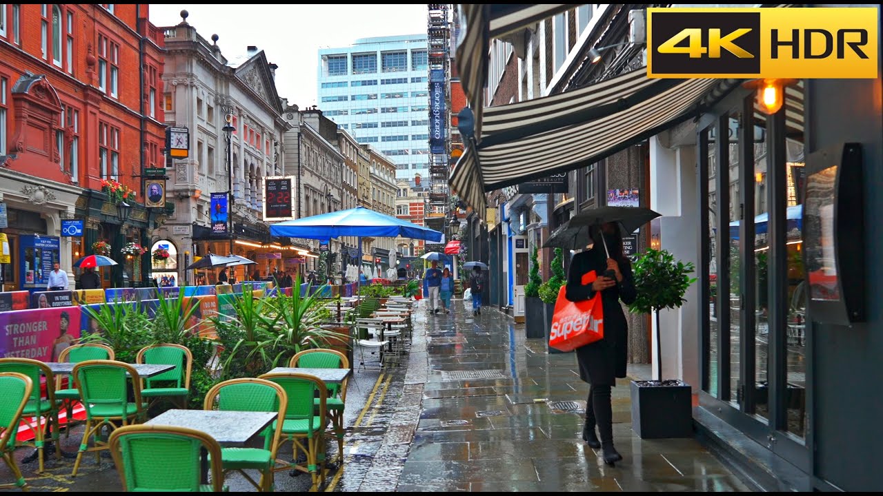 Exploring Covent Garden on a Rainy Afternoon ☔ London Rain Walk [4K HDR]