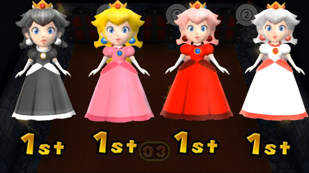 Mario Party 9 Garden Battle Koopa vs Waluigi vs Peach vs Luigi