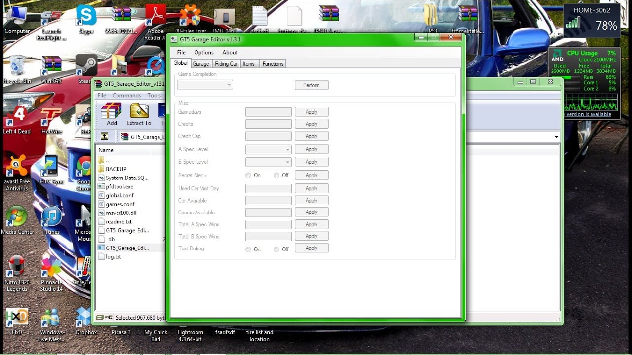 *PATCHED* Gran Turismo 5 unlimited Cr. and Car modding tutorial Using Garage Editor 1.3.1