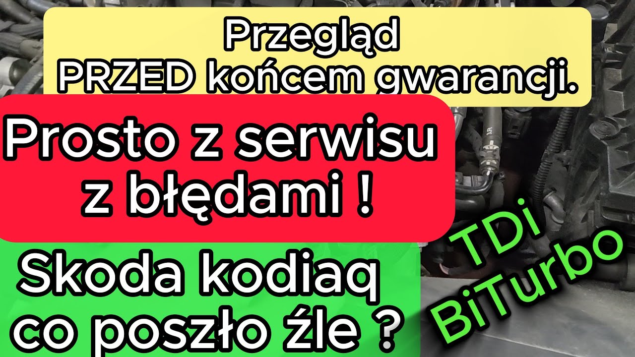 Przegląd PRZED końcem gwarancji auta prosto z serwisu. Skoda KodiaQ co poszło źle ? TDI BiTurbo.