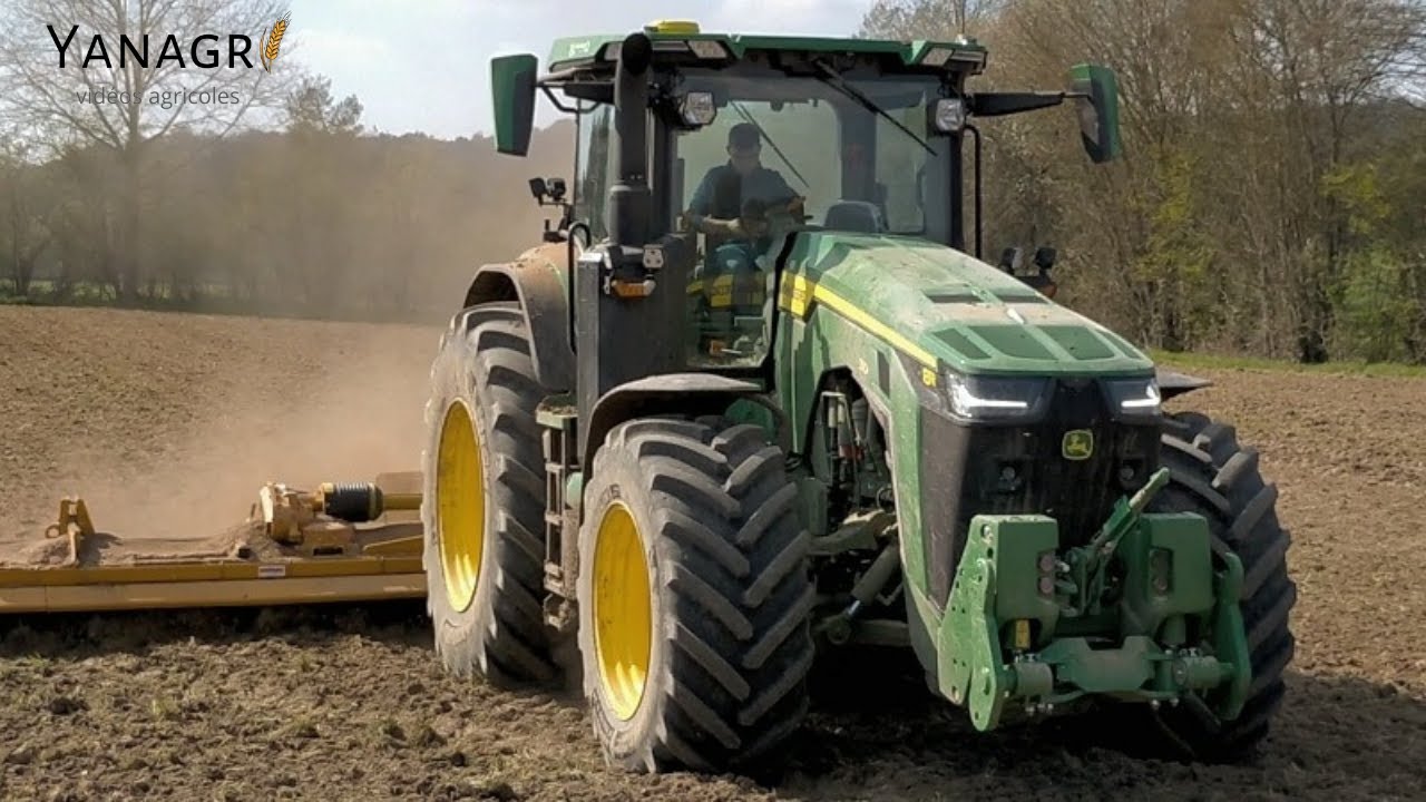 🇺🇲XXL Herse rotative ALPEGO 8 mètres | John Deere 8r310 !!😱
