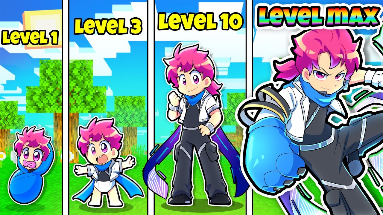Hiha Sát Thủ Kaine TỪ LEVEL 1 ĐẾN LEVEL MAX Trong Minecraft 😍🤩