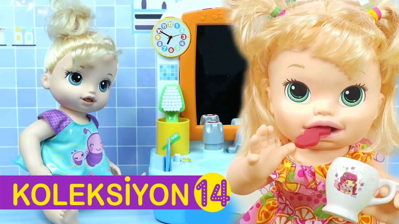 Baby Alive Oyuncak Bebekler Diş Temizleme Oyun Hamuru Kurabiye Yapımı | Koleksiyon 14. Bölüm