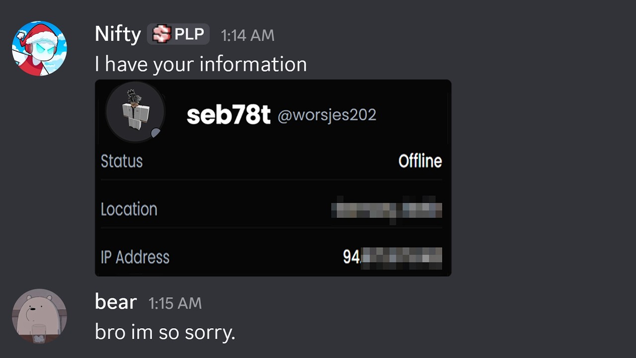 Scaring A Robux Scam Server With Their Own Information!