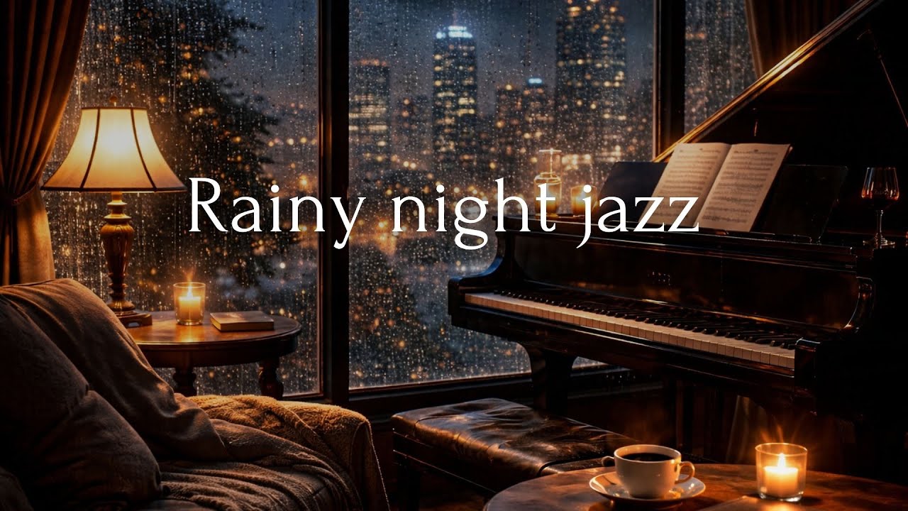 Relaxing Rainy Night Jazz | Contemporary Piano Lounge Ambience (1 hour)