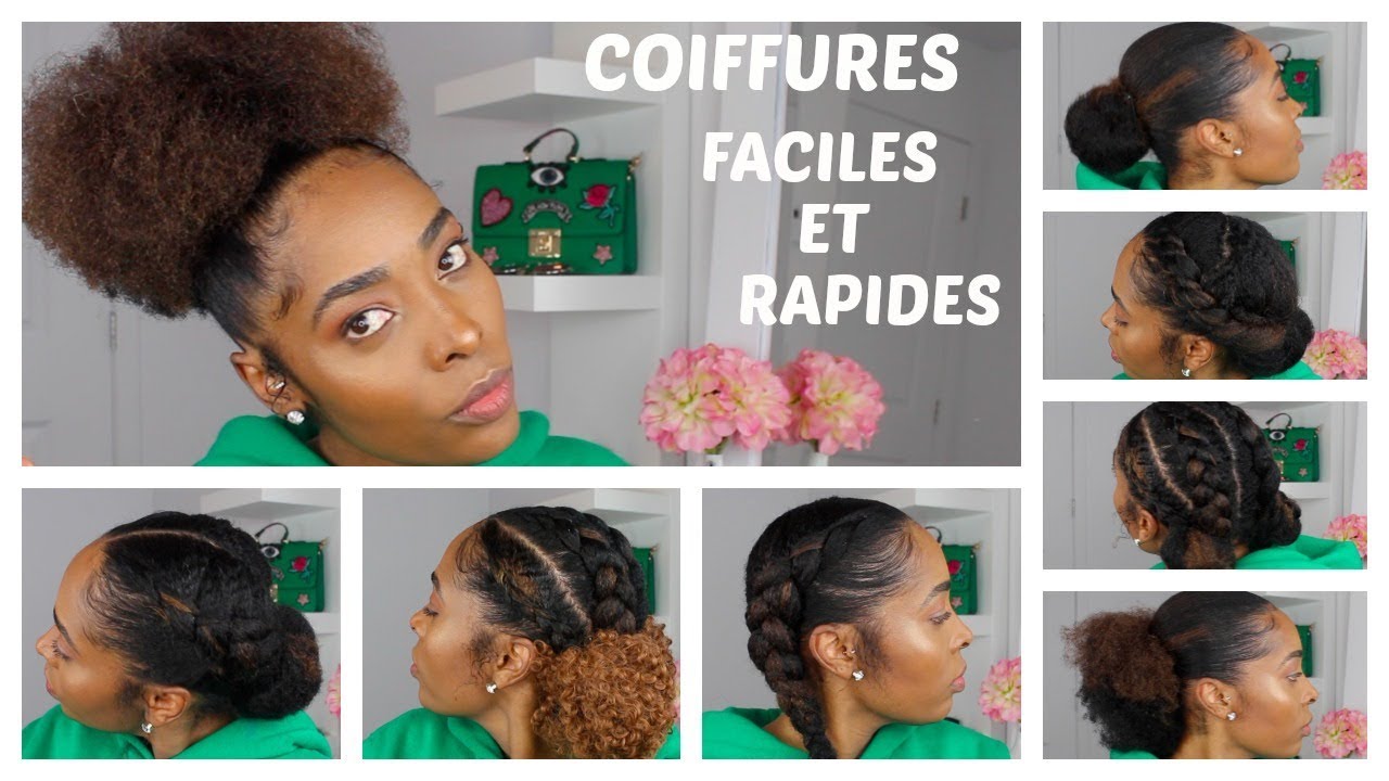 COIFFURES RAPIDES ET FACILES / CHEVEUX CR&Eacute;PUS BOUCL&Eacute;S FRIS&Eacute;S!!