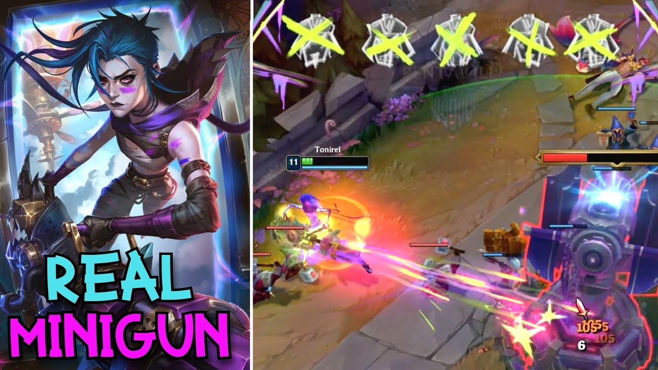 Первый в мире *DOUBLE PENTAKILL* | Геймплей скина Arcane Fractured Jinx