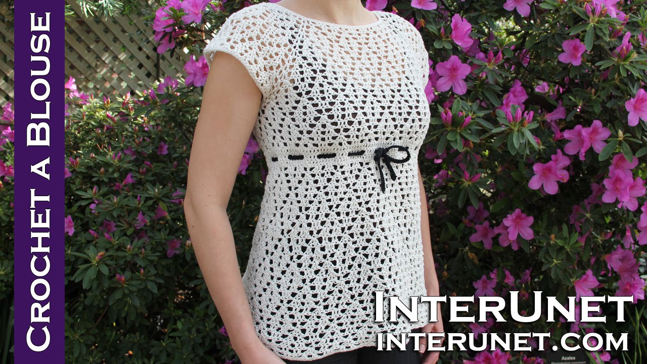 Crochet a raglan sleeve blouse - women’s dress shirt crochet pattern