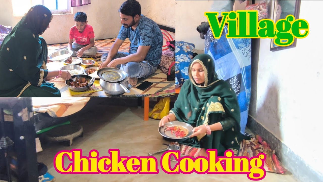 गांव के स्टाइल में खल ओखली के कुठे मसाले से बनाए चिकन मसाला 🥰🍗|Village Lifestyle Vlog