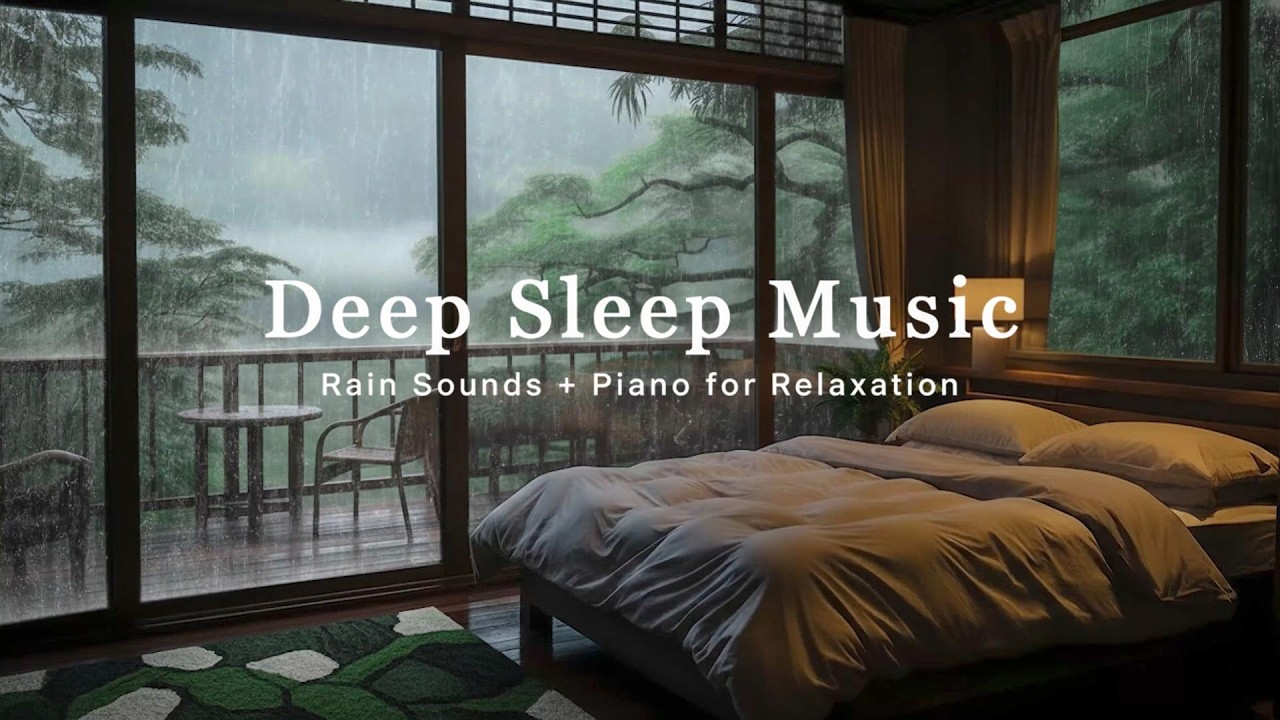 Deep Sleep Piano & Rain: Fall Asleep Fast | Insomnia Relief, Stress Relief & Relaxing Night Music