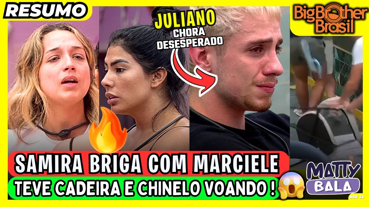 🟡CAOS na COZINHA: A CADEIRA e o CHINELO VOARAM! SAMIRA BRIGA com MARCIELE // BBB 26 #bbb #bbb26