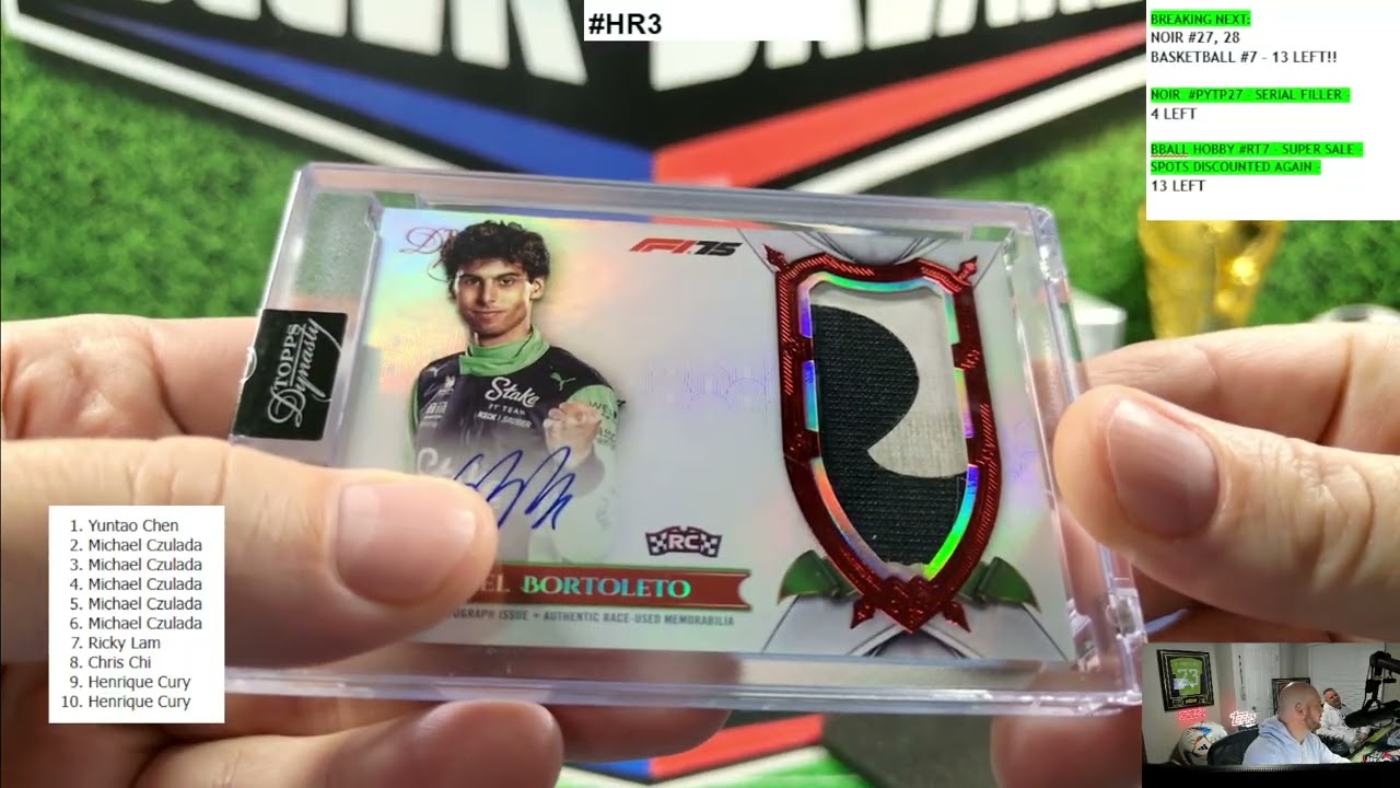 2025 TOPPS DYNASTY FORMULA 1 RACING 5 HOBBY BOX, 10-МЕСТНЫЙ HIGH ROLLER СЛУЧАЙНЫЙ СЕРИЙНЫЙ НОМЕР ...