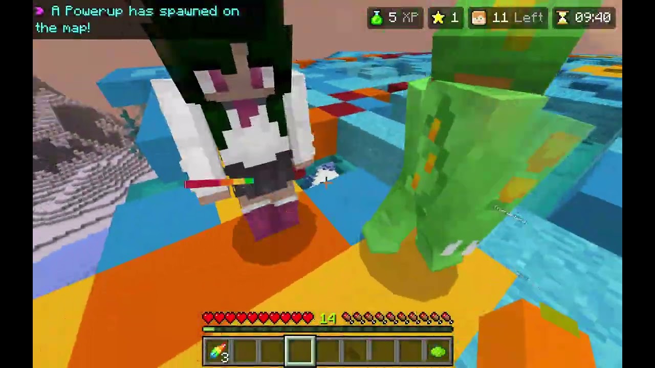waffles plays block drop and bedwars with space train