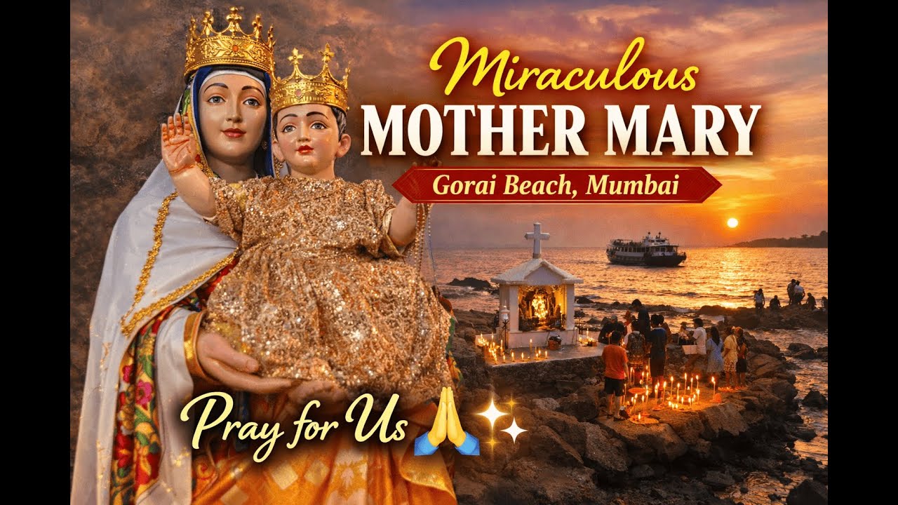Miraculous Mother Mary 🙏| Holy Statue Near Gorai Beach Mumbai | A Place of Faith, Miracles & Peace