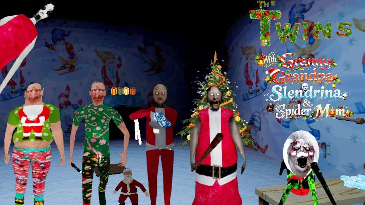 The Twins Remade Version 1.5.0 Christmas Atmosphere Full Gameplay With Slendrina and Spider Mom!