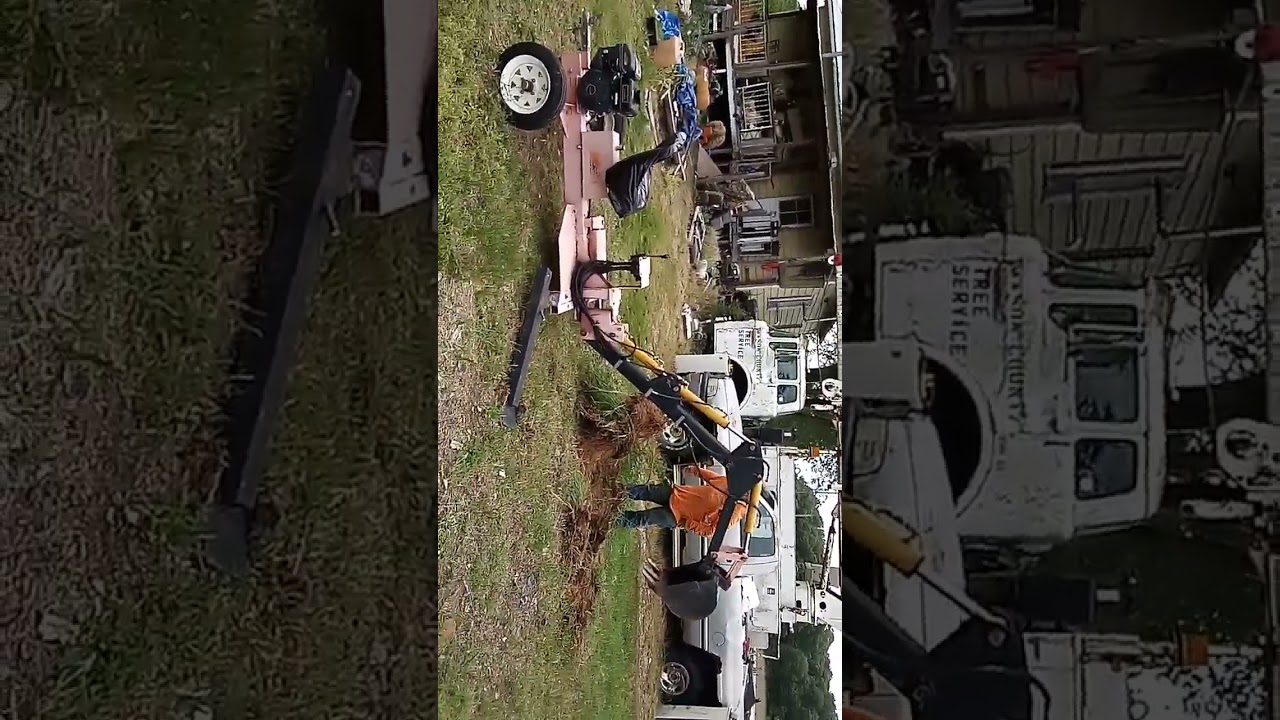 stump removing with a trench digger part 1