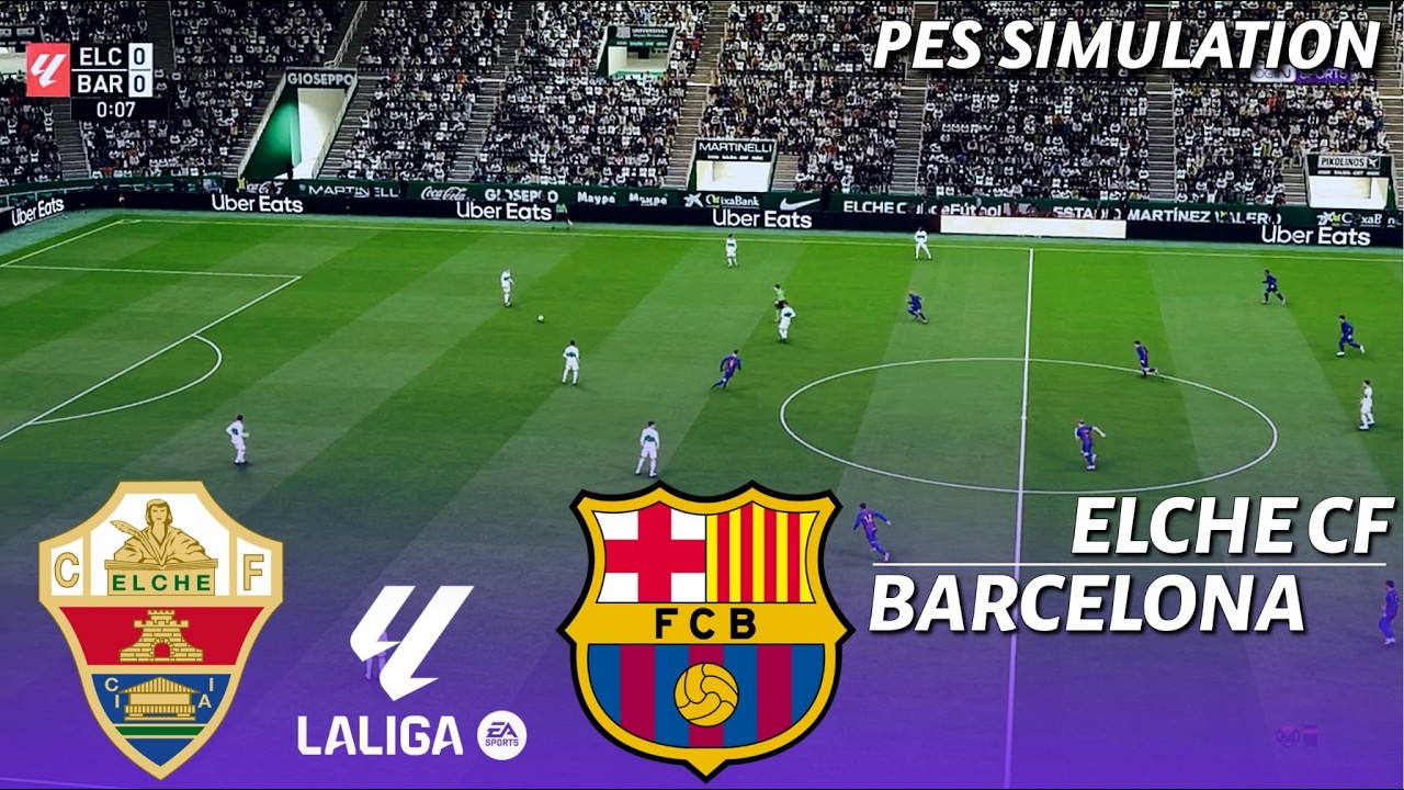 Elche vs Barcelona | LaLiga 2025/26 | PES 21  Simulation