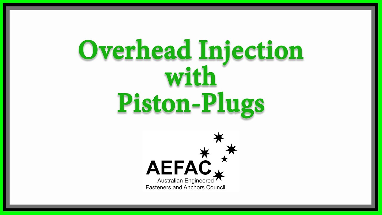 Overhead injections with piston plugs