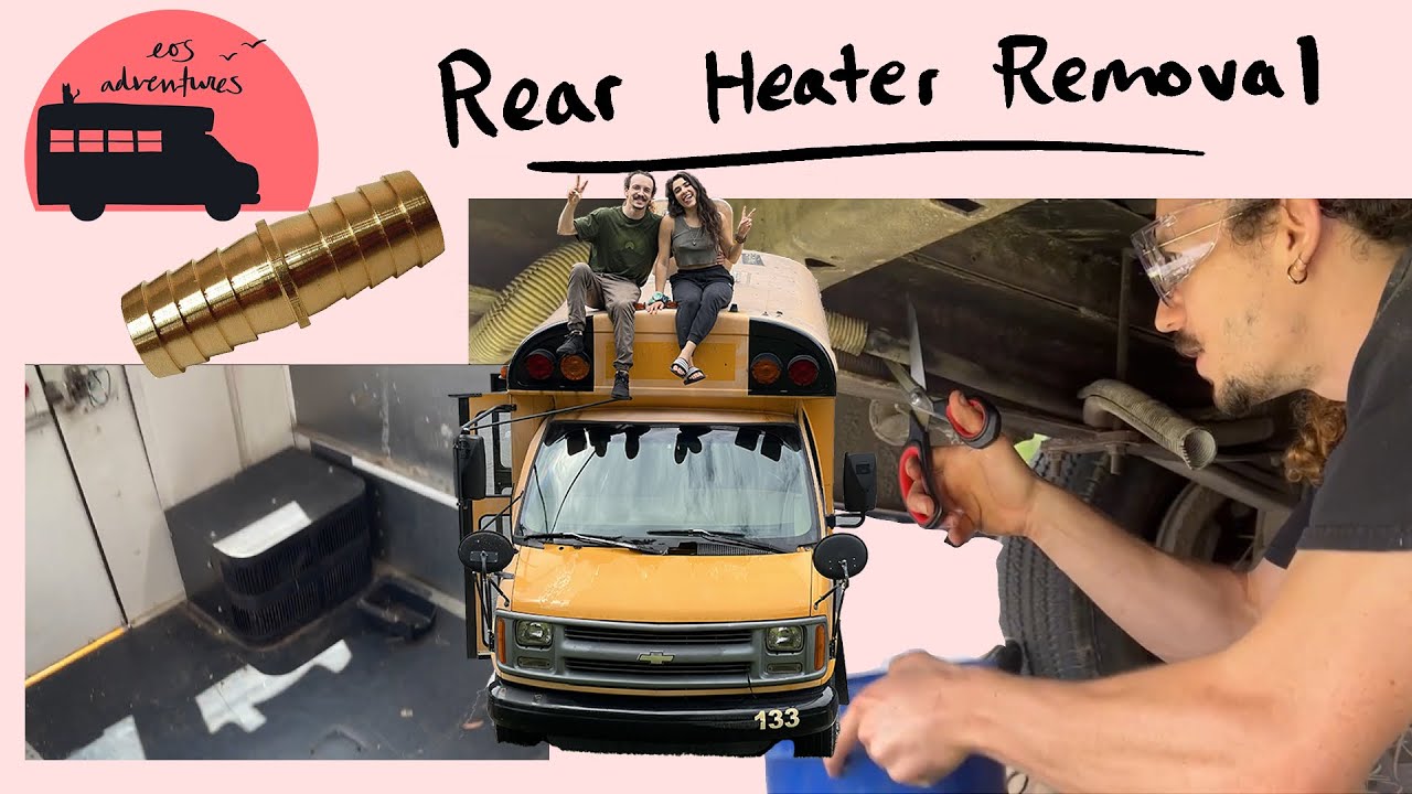 Removing the Auxiliary HEATER from the back of our SCHOOL BUS  Ep. 9