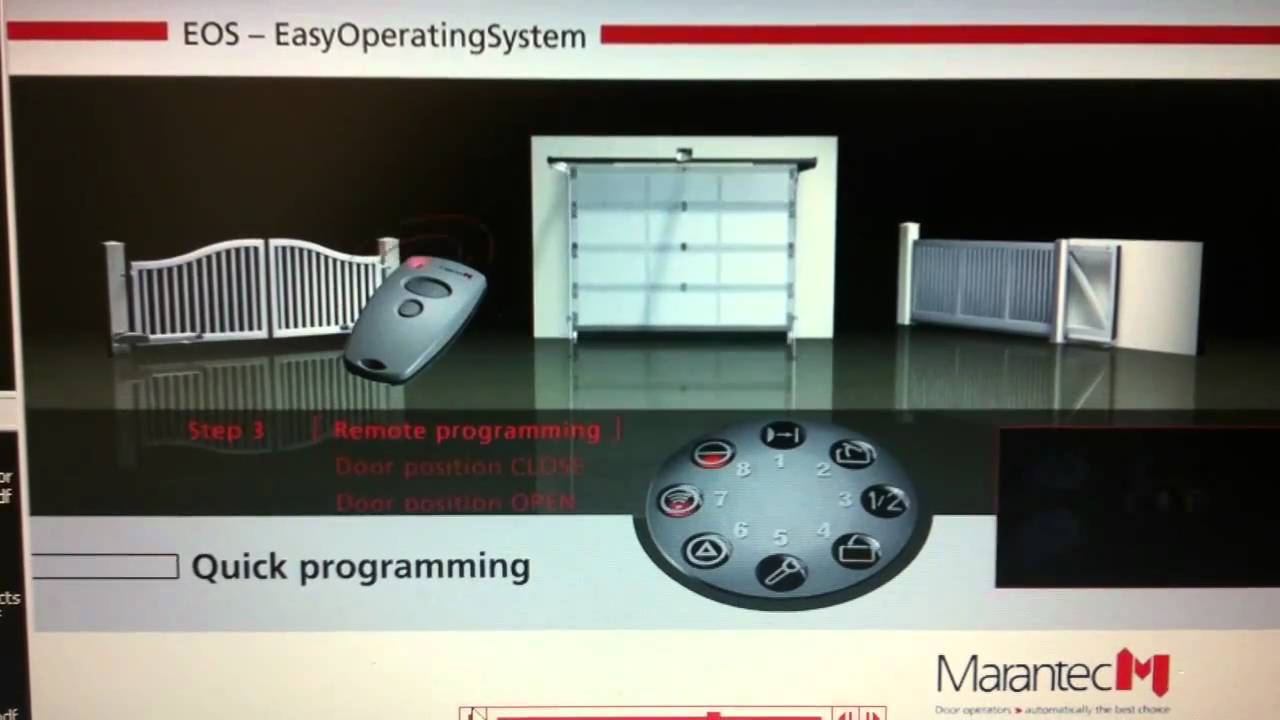 Marantec EOS Quick Programming (Open / Closed limits & Remote Control)