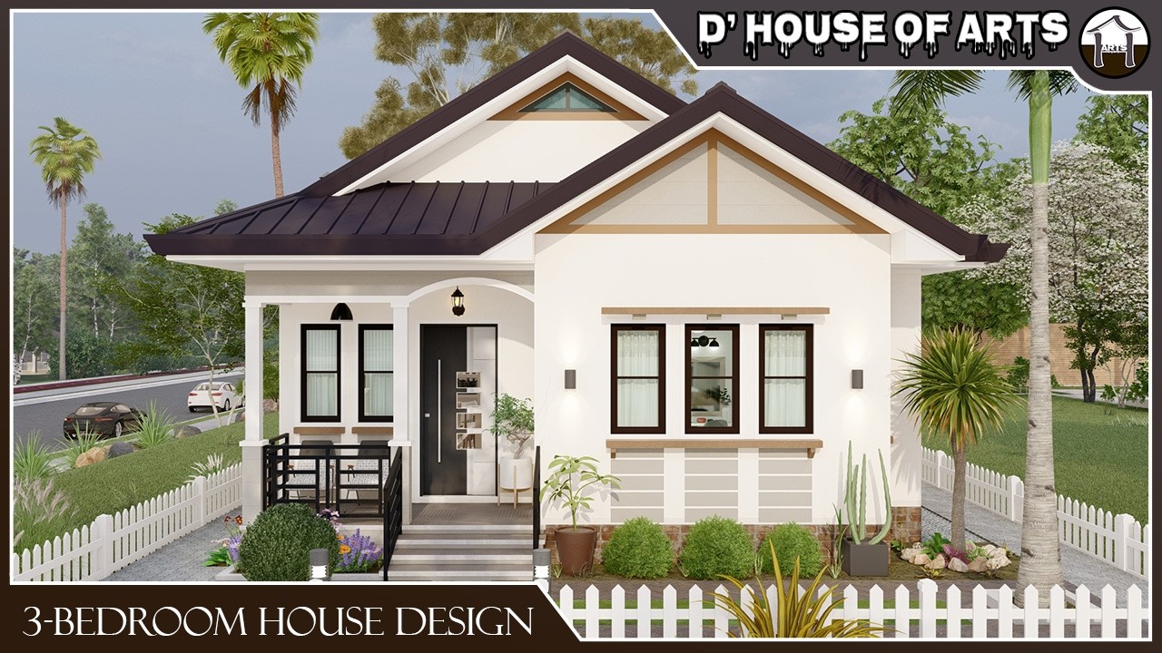 3 BEDROOM | 80.5 SQM.(7mx11.5m) | 866 SQFT | Beautifully Designed Modern Bungalow House Plan | 2T&B