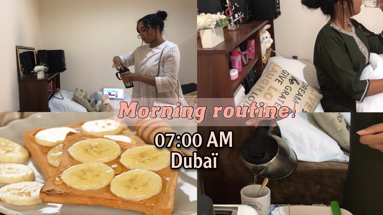 روتيني الصباحي للعمل في دبي. My morning routine 07:00AM