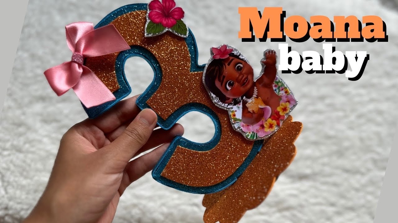 Centro de mesa para decoração no tema Moana Baby