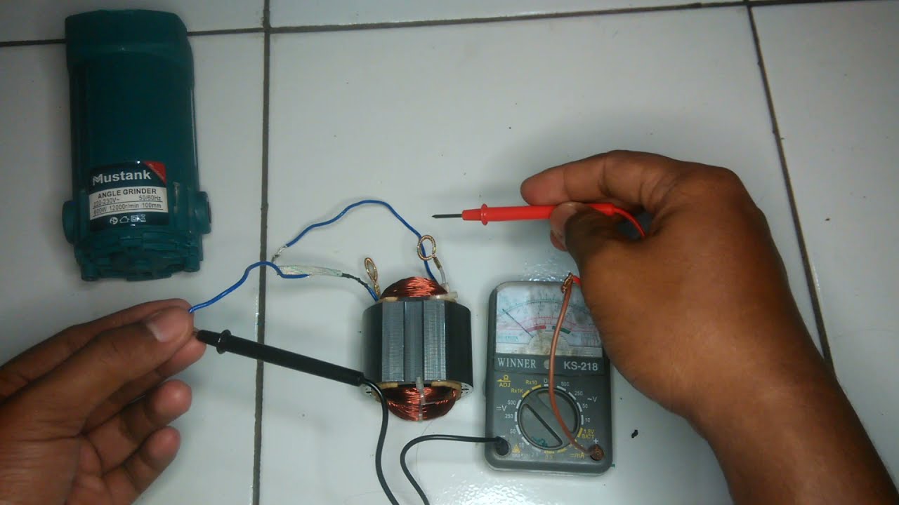 CARA MENGECEK  STATOR GERINDA PUTUS ATAU TIDAK Menggunakan Alat Sederhana Multitester