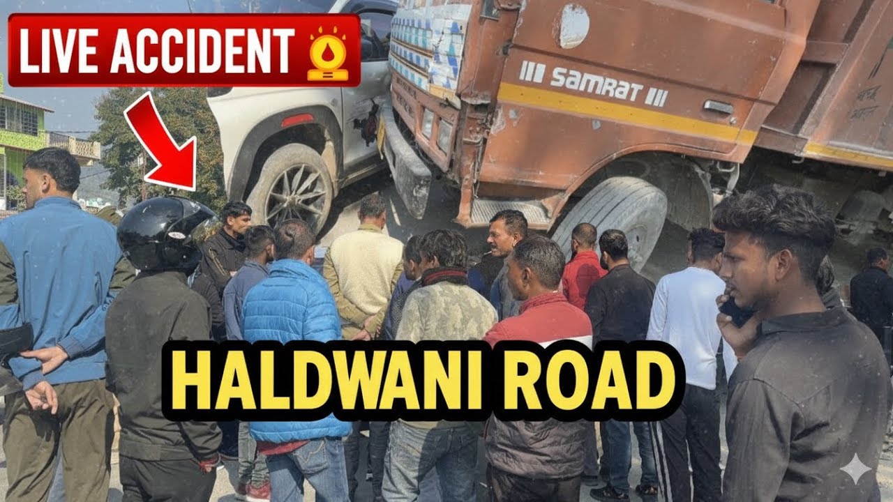 1️⃣ Haldwani Mai 2 Accident Ek Sath 😱 | Live Road Accident | #youtube #reallife #dailyvlog #viral 